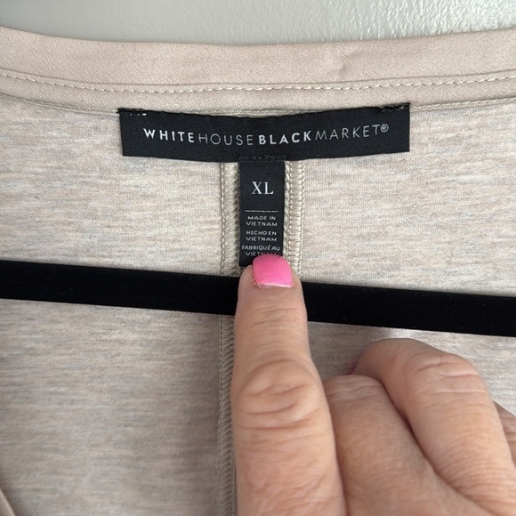 NWOT WHBM Oatmeal heather scoop neck long sleeves dolphin (curved) hem XLarge - Picture 2 of 7